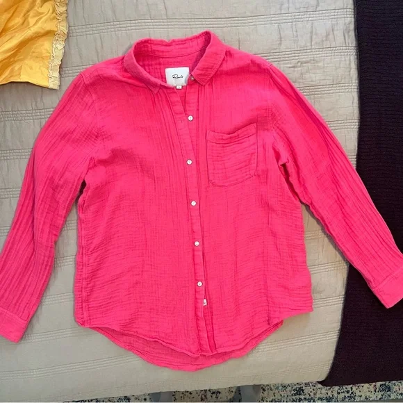 Rails Women’s Hibiscus Pink Button Down Shirt - Picture 2 of 6